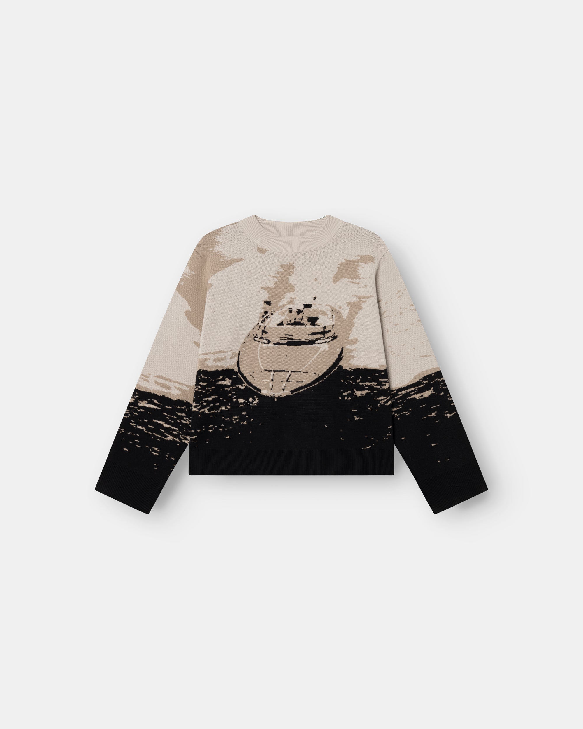 Jaquard Knit Brown Boat